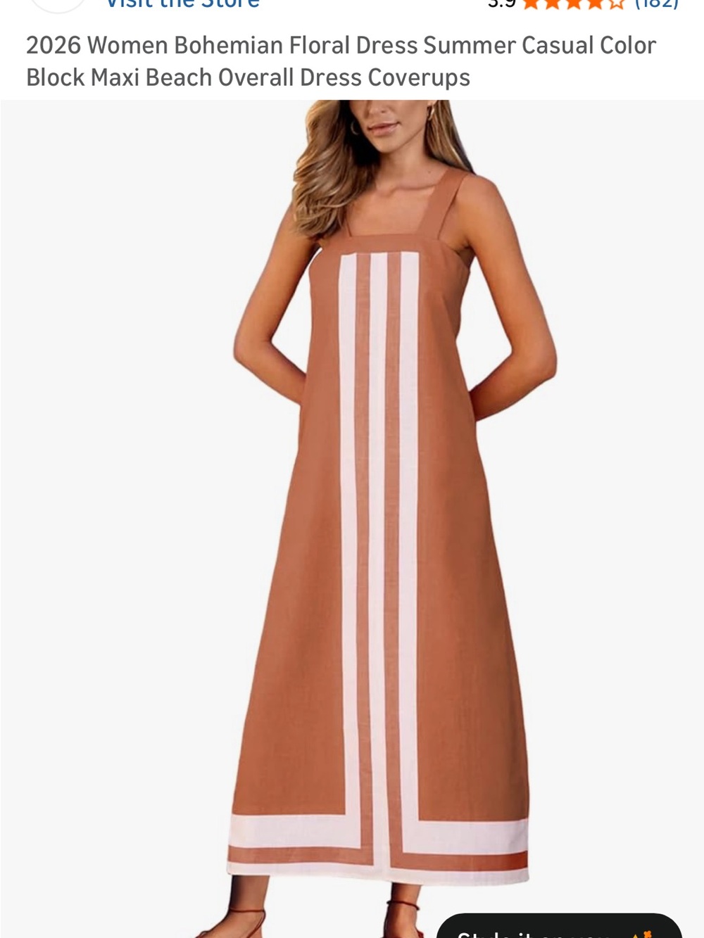 Light Summer Terracotta and White Stripe Maxi Dress